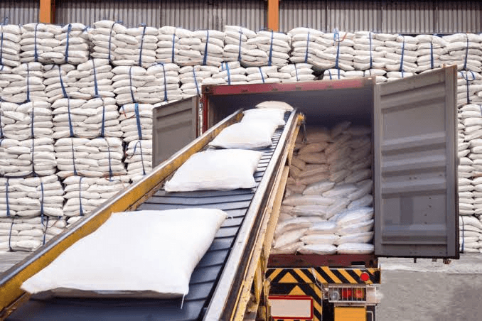 Loading sugar bags for export shipment